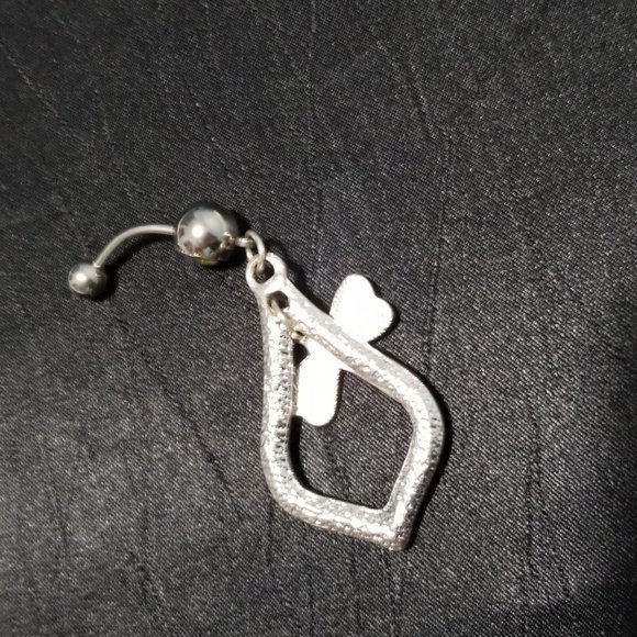 New Handcrafted Abalone Shell Dragonfly Belly Ring 14G - Picture 4 of 4